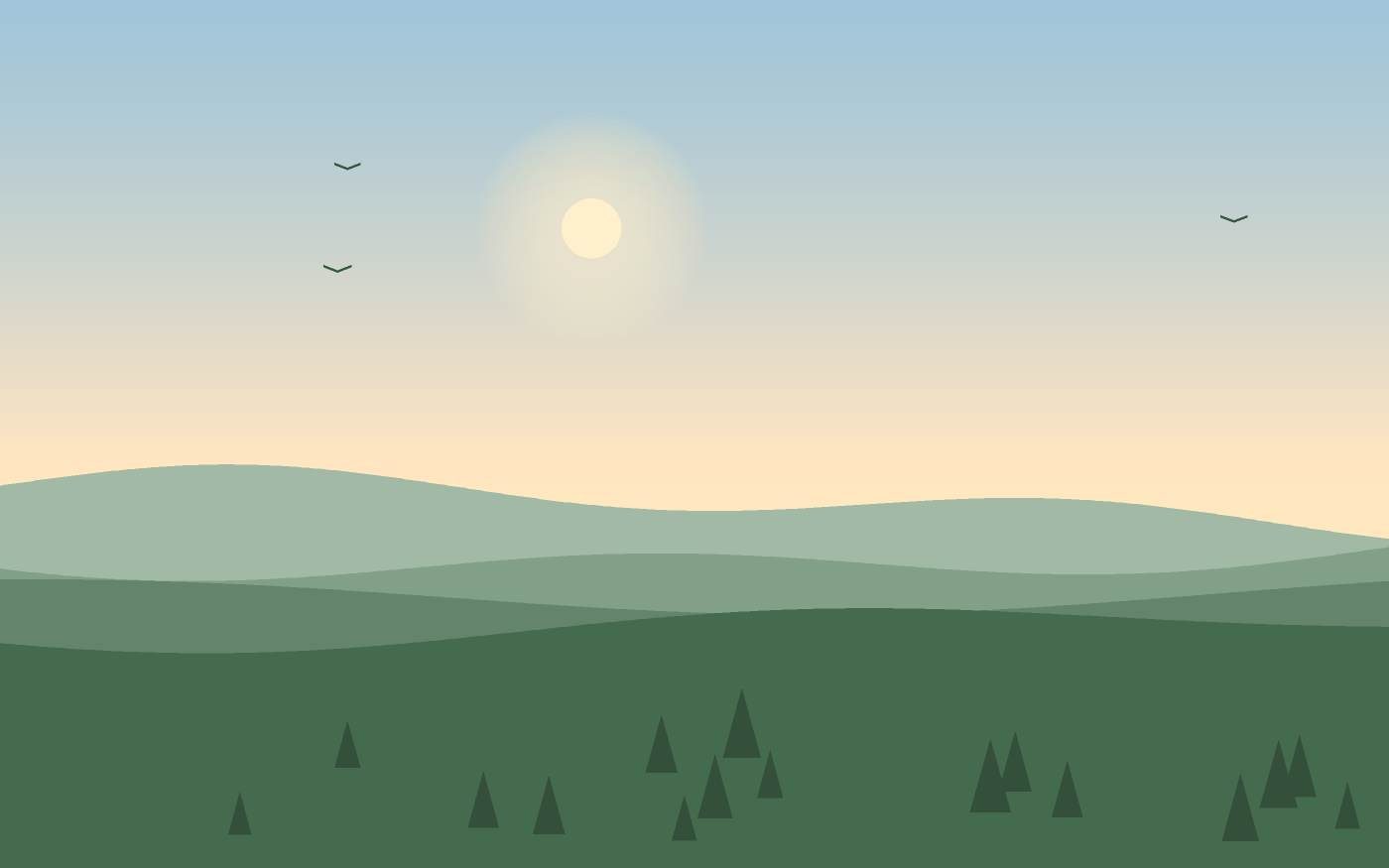 Ilustração de uma paisagem