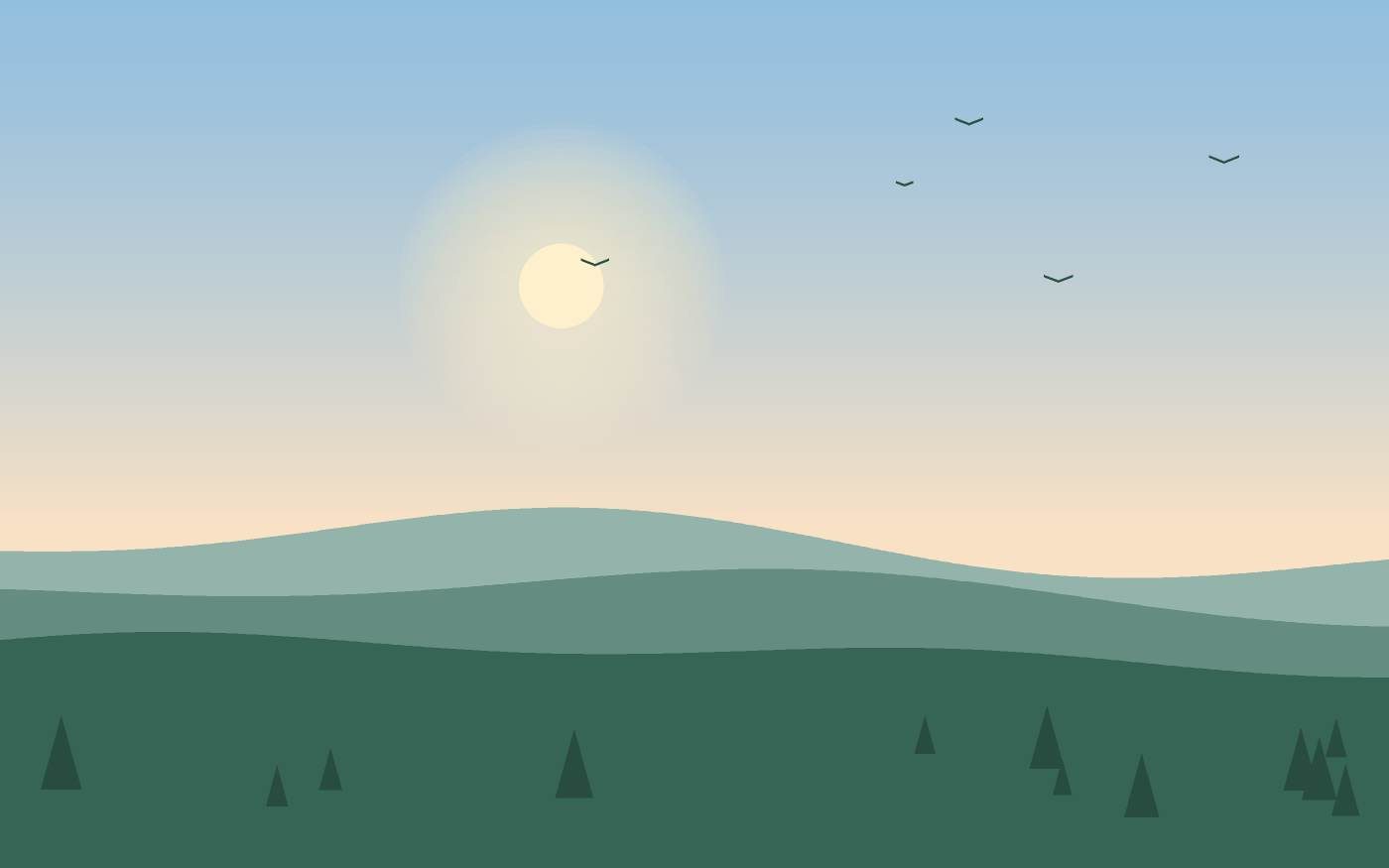 Ilustração de uma paisagem