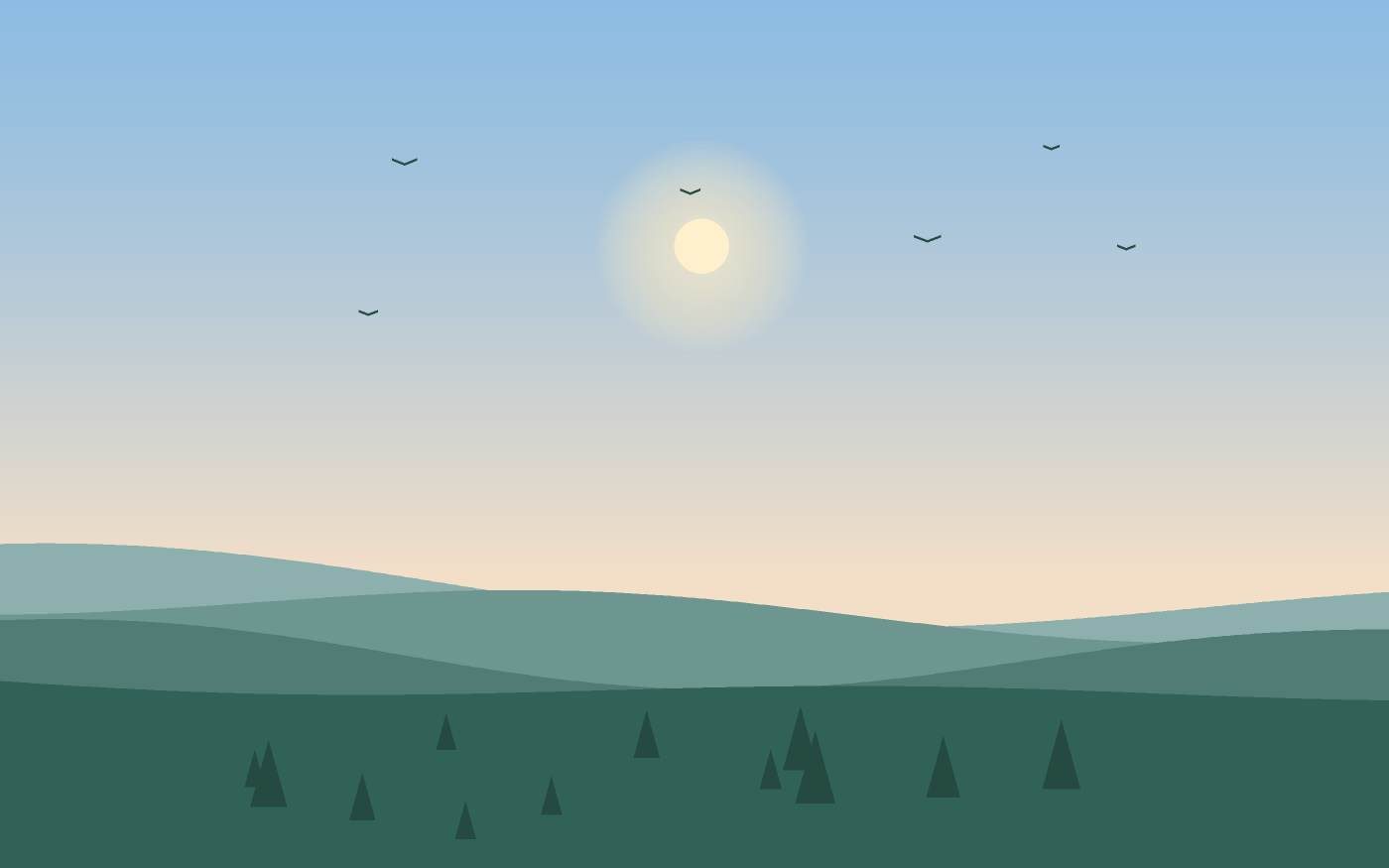 Ilustração de uma paisagem